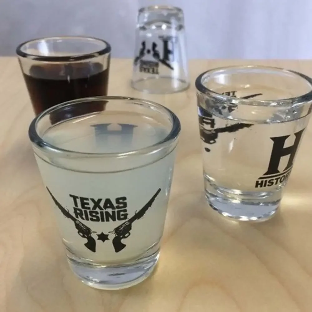 NEW RARE History Channel Texas Rising Shot Glasses (Set of 4) ~ FREE SHIPPING!